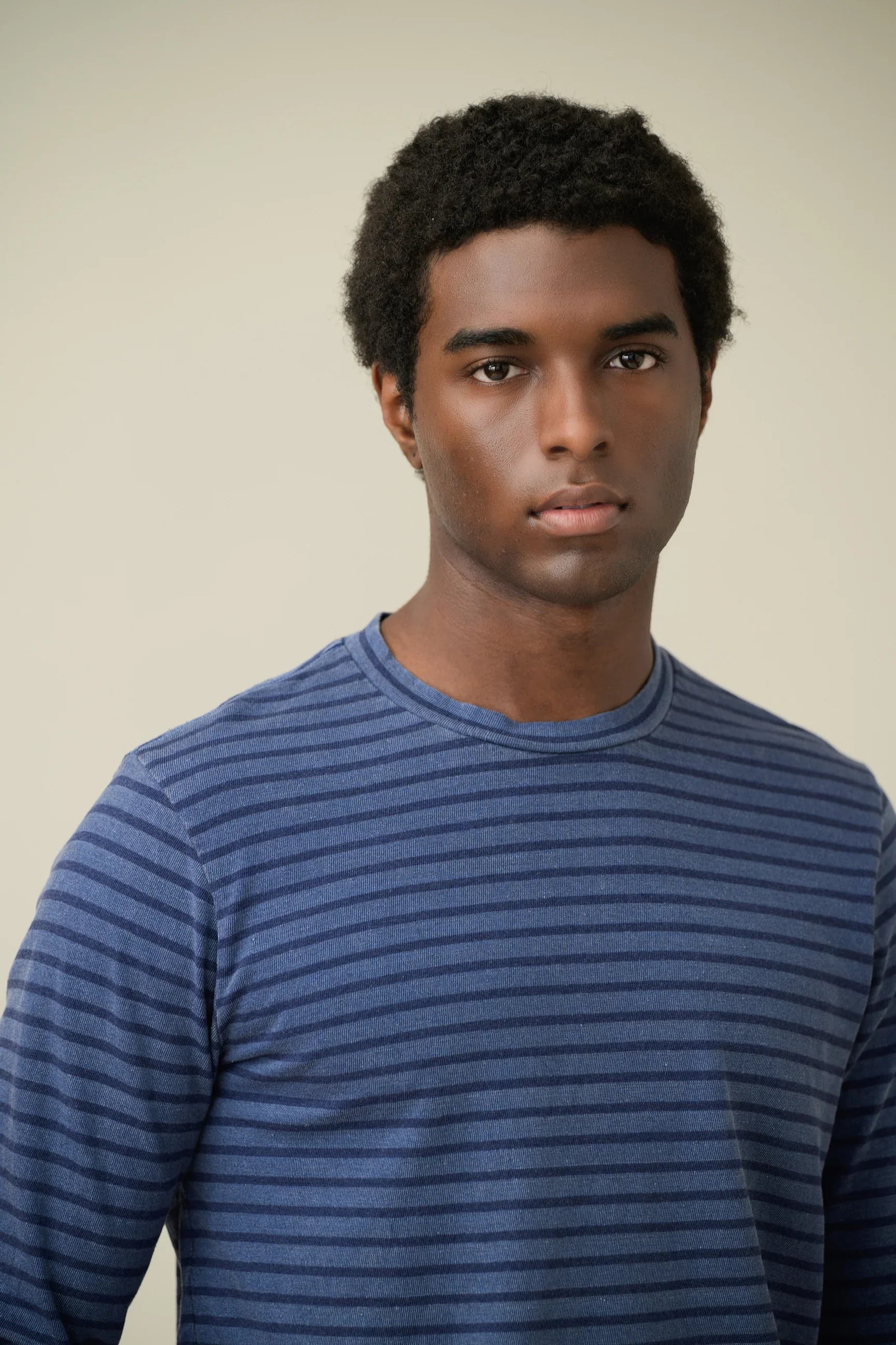 L/S Organic Hemp Stripe Crew Tee